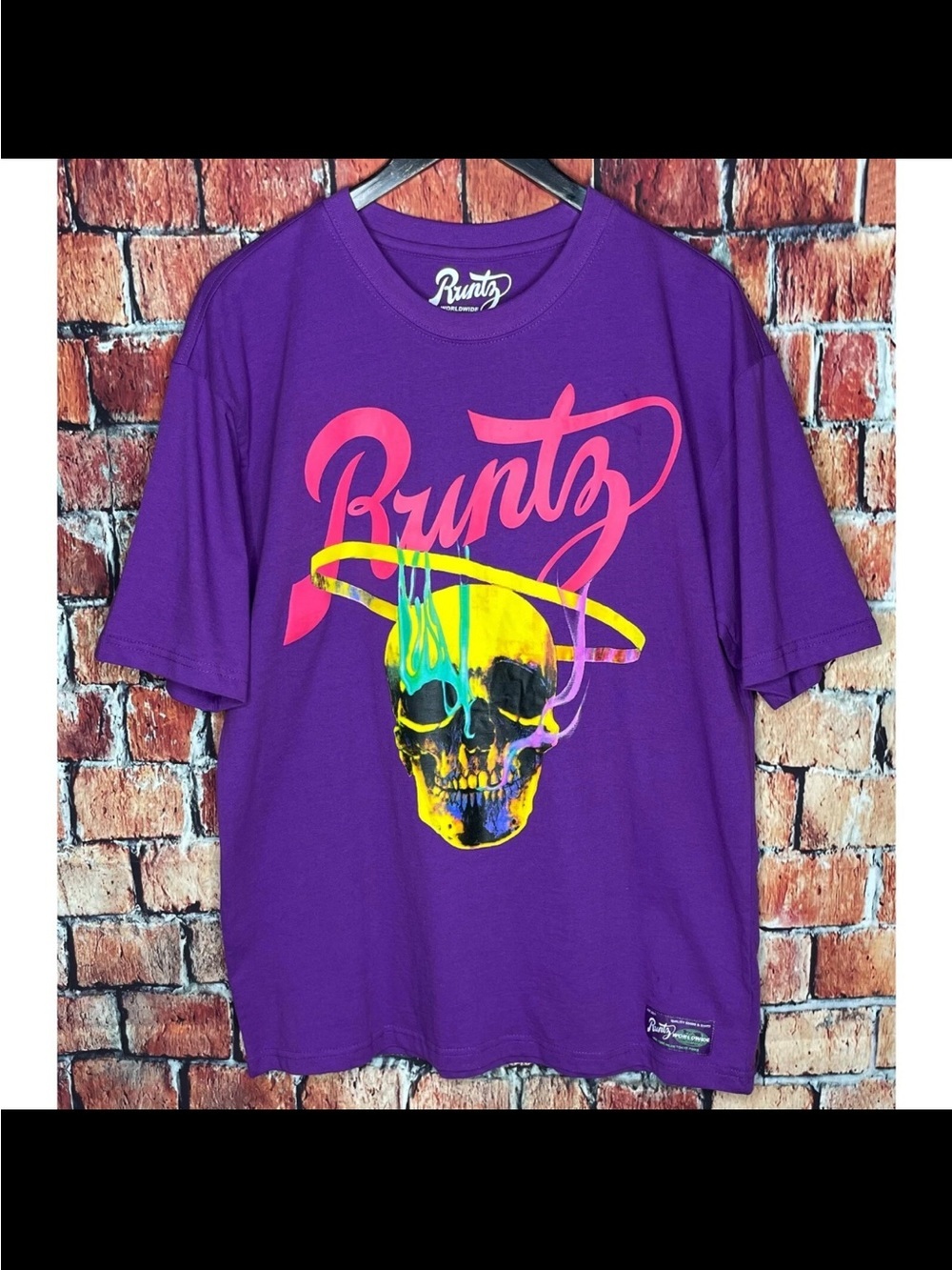 Runtz Purple Graphic Tee with Neon Skull 3XL